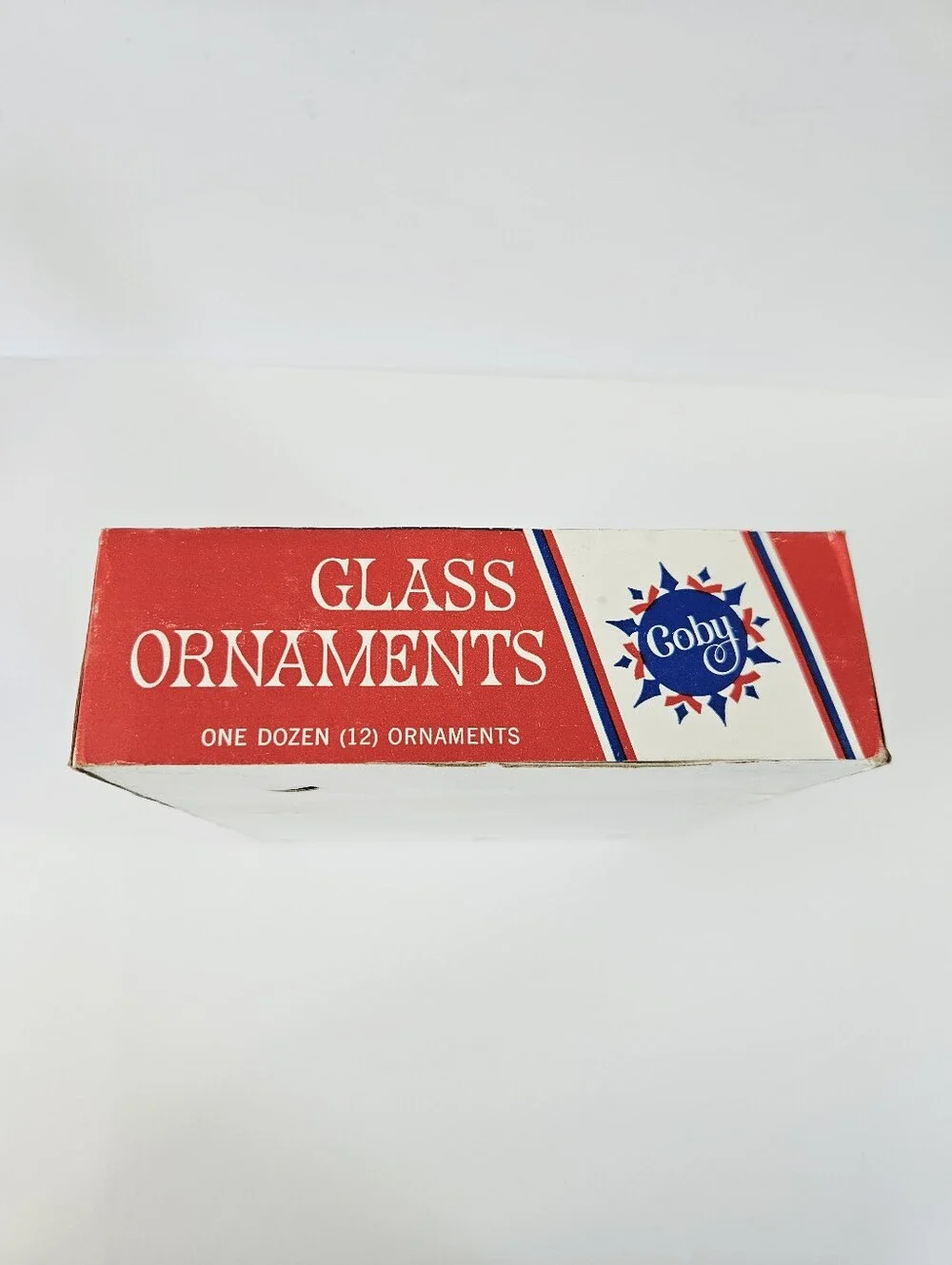 Vintage Coby Glass MCM Gold Bauble Christmas Tree Ornaments Set of 12 - In Box